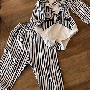 Striped Black and White Kids Halloween Costume Set